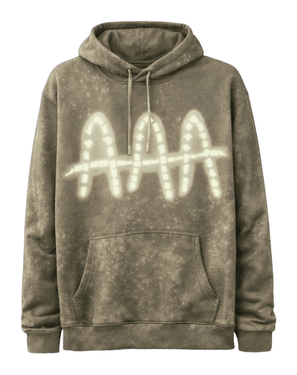 “At The Gym” Acid-Wash Hoodie — Front