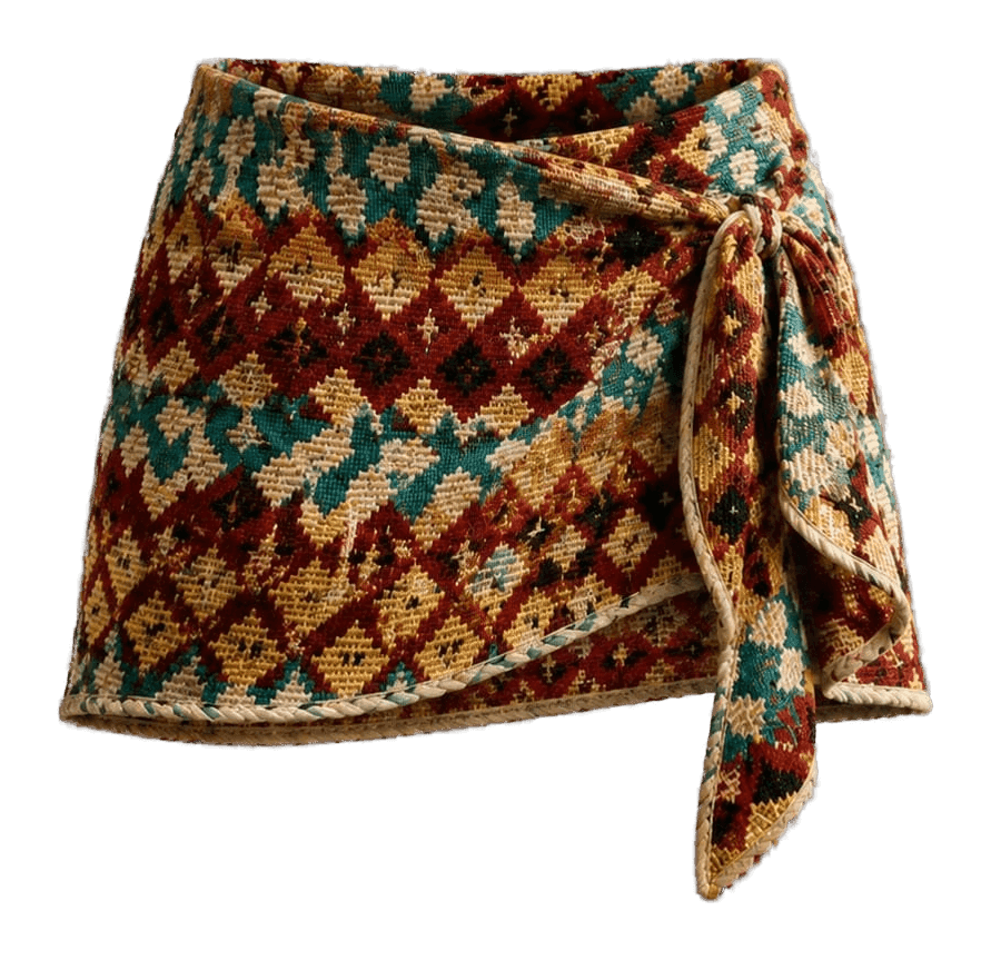 Kilim Wrap Skirt — Front