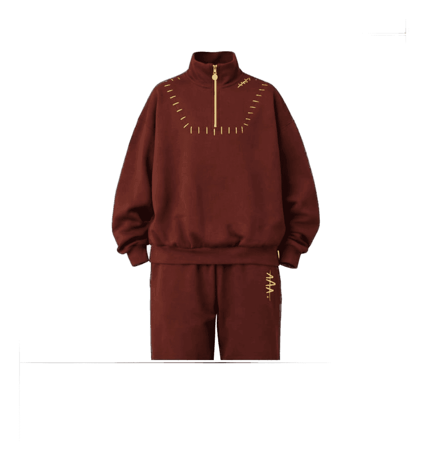 Blanket-Stitch Tracksuit — Front